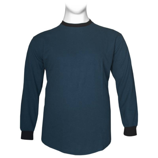 Βαμβακερή βαρύπλακη μπλούζα με λαιμόκοψη 