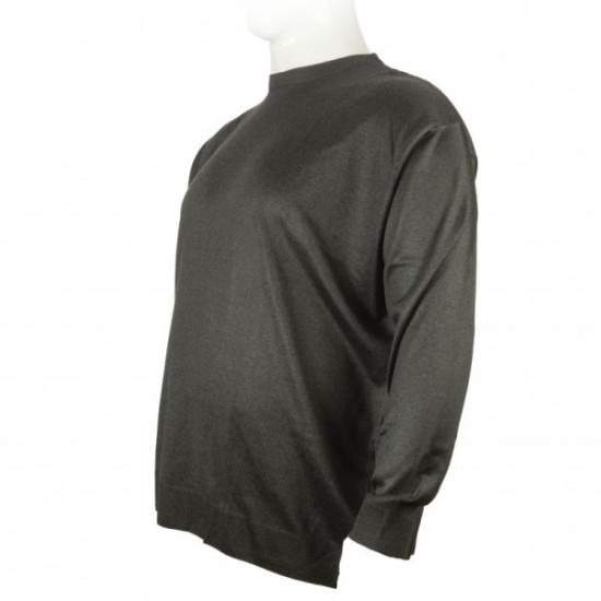 Πλεκτη μπλουζα μονοχρωμη με λαιμοκοψη - ΓΚΡΙ