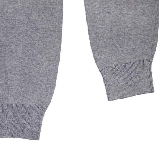 Πλεκτή βαμβακερή μπλούζα βε με εξώγαζες λεπτομέρειες - ΓΚΡΙ ΑΝΟΙΧΤΟ