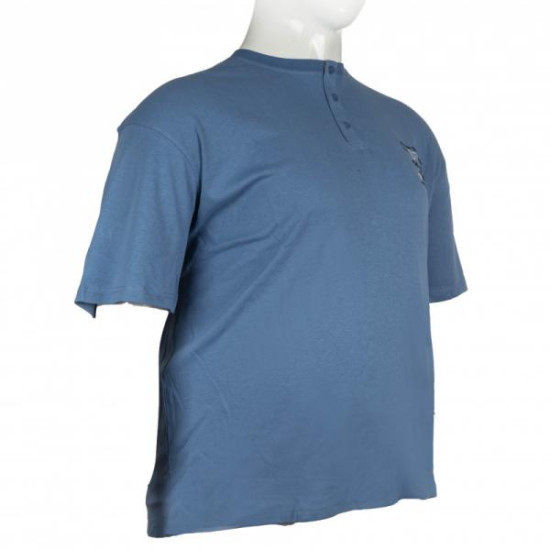 T-shirt button ve βαμβακερό με κέντημα by LTG - Havelock Blue