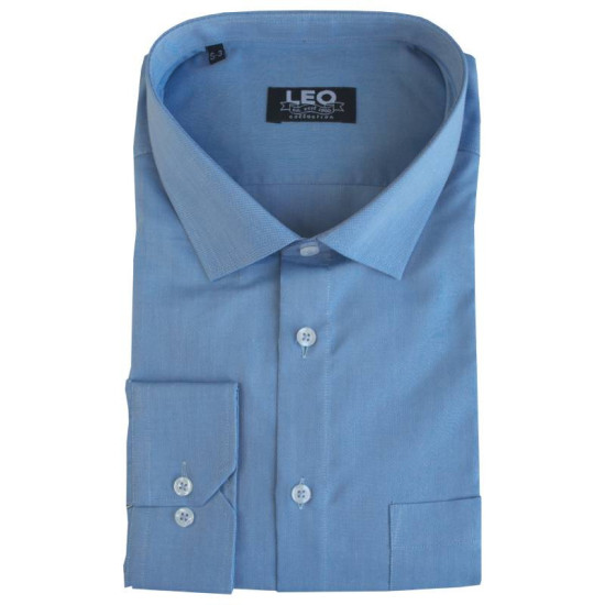 Πουκάμισο Petite Oxford μακρυμάνικο με γιακά τύπου Rex, της Leo Collection - Jordy Blue