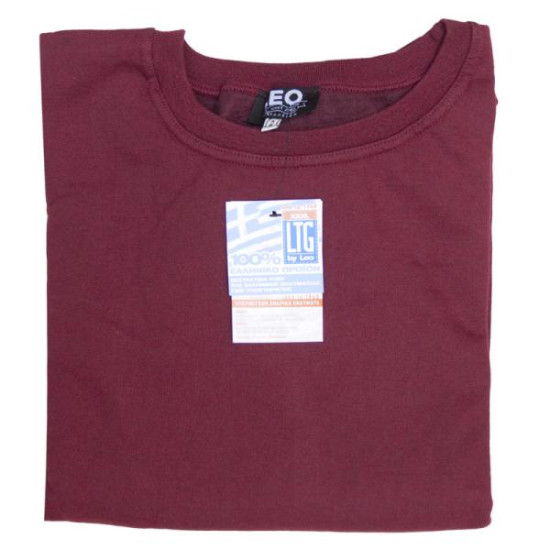 Συνδυαστική προσφορά μπλούζας φούτερ λαιμόκοψη μονόχρωμη - Deep Bordeaux