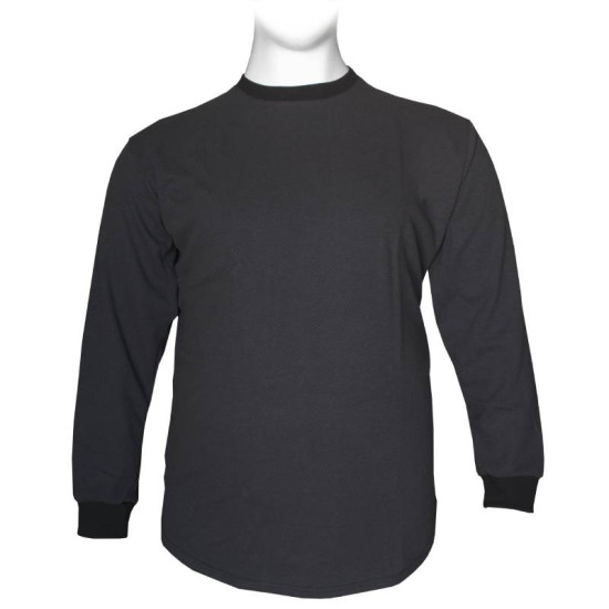 Βαμβακερή βαρύπλακη μπλούζα με λαιμόκοψη 