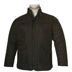 Καπιτονέ Jacket με Denim λεπτομέρειες - Dark Olive Green