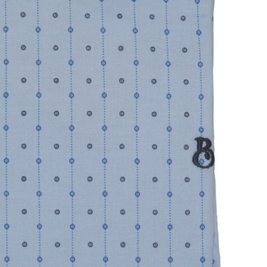 Πουκάμισο μακρυμάνικο ελαστικό ριγέ με μικροσχέδιο - Carolina Blue