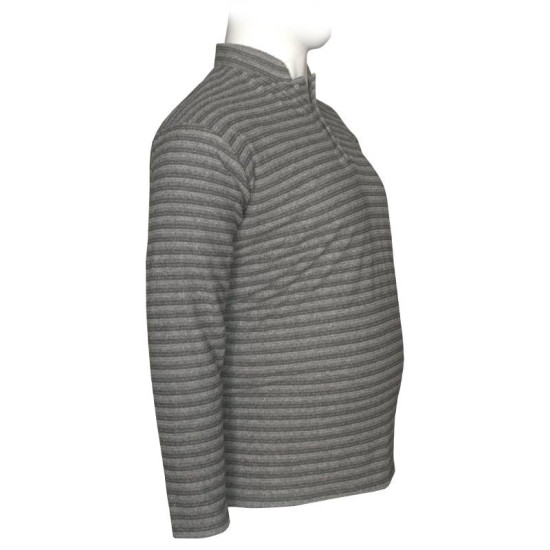 Πιτζάμα τρίκουμπη με ρίγα by LTG - Coal Black/Grey