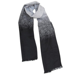 Ανδρικό κασκόλ με δίχρωμο σχέδιο - ΓΚΡΙ/ΜΑΥΡΟ