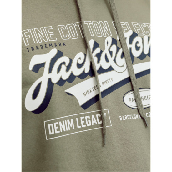 Hoodie φούτερ με μεταξοτυπία Logo Sweat Hood Jack & Jones +Fit - Vetiver Hoodie φούτερ με μεταξοτυπία Logo Sweat Hood Jack & Jones +Fit - Vetiver