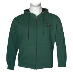 Ζακέτα φούτερ δίκλωνη με patch και κουκούλα - ΠΕΤΡΟΛ