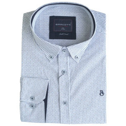 Πουκάμισο μακρυμάνικο ελαστικό με μικροσχέδιο - White Πουκάμισο μακρυμάνικο ελαστικό με μικροσχέδιο - White