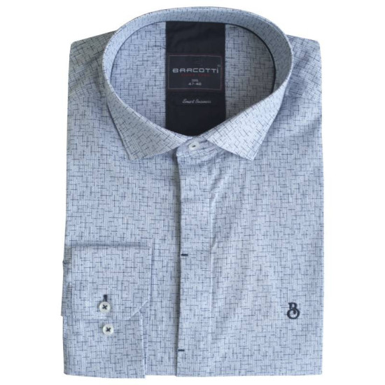 Πουκάμισο μακρυμάνικο ελαστικό με μικροσχέδιο - Light Blue Πουκάμισο μακρυμάνικο ελαστικό με μικροσχέδιο - Light Blue