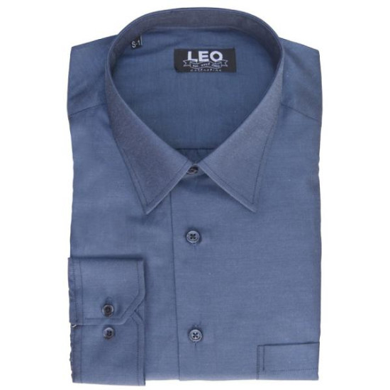 Πουκάμισο μονόχρωμο με μακρύ μανίκι - Ship Cove Blue