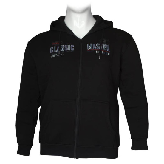 Zακέτα τρίκλωνη βαμβακερή με κέντημα κ στάμπα by Leo collection - Black