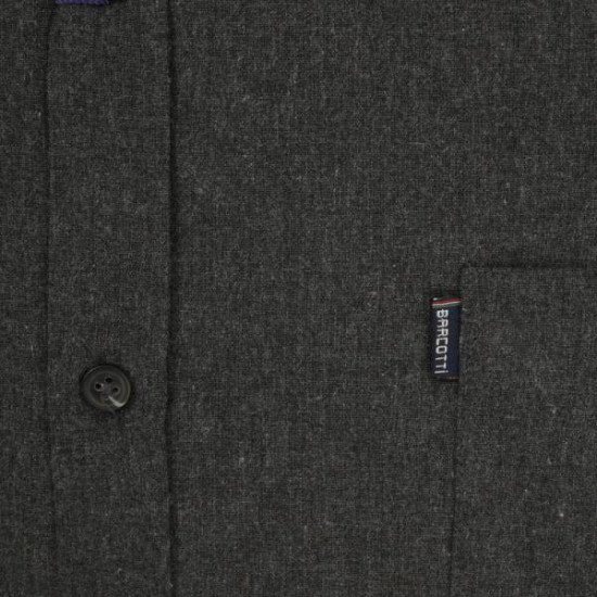 Πουκαμισο king size μονoχρωμο από λεπτη βαμβακερη φανελα - Anthracite