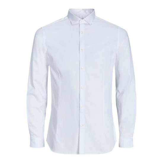 Μονόχρωμο ελαστικό μακρυμάνικο πουκάμισο