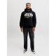 Hoodie φούτερ με μεταξοτυπία Logo Sweat Hood Jack & Jones +Fit - Black Hoodie φούτερ με μεταξοτυπία Logo Sweat Hood Jack & Jones +Fit - Black