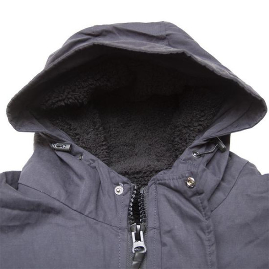 Parka με κουκούλα και επένδυση γούνας - Dark Blue