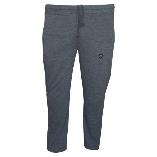 Kαλοκαιρινό παντελόνι φόρμας με κέντημα και φερμουάρ στις τσέπες - Ανθρακί Melange