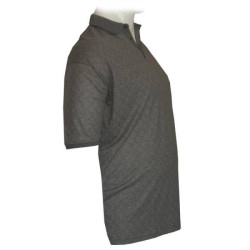 King size polo jacquard με τσέπη και κοντό μανίκι by Leo Collection - Echo Grey