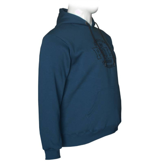 Hoodie φούτερ τρίκλωνη με κέντημα της Leo Collection - Indigo blue