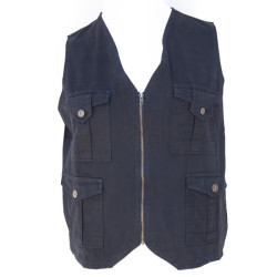Γιλέκο δημοσιογραφικό καπαρτινέ βαμβακερό - Dark Blue