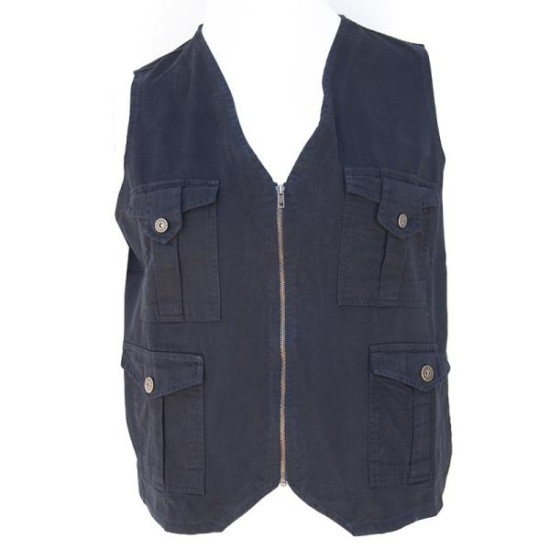 Γιλέκο δημοσιογραφικό καπαρτινέ βαμβακερό - Dark Blue