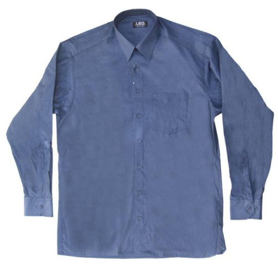 Πουκάμισο μονόχρωμο με μακρύ μανίκι - Ship Cove Blue