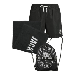 Σετ παραλίας της Jack&Jones(Μαγιό βερμούδα,Πετσέτα,Σάκος) - Black