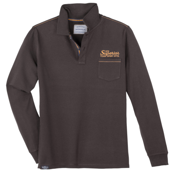 King Size Polo pique μπλούζα Superior με τσέπη και μεταξοτυπία,της Redfield - Coffee Brown King Size Polo pique μπλούζα Superior με τσέπη και μεταξοτυπία,της Redfield - Coffee Brown