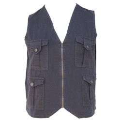 Γιλέκο δημοσιογραφικό καπαρτινέ βαμβακερό - Anthracite