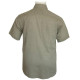 Λινό κοντομάνικο πουκάμισο μονόχρωμο,by Leo Collection - ΧΑΚΙ