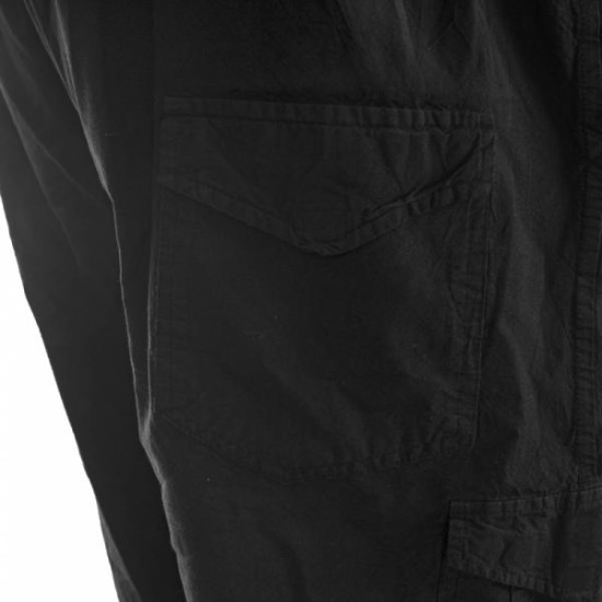 Βαμβακερή βερμούδα τύπου cargo με λάστιχο στη μέση - Black