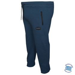 Καλοκαιρινό jersey παντελόνι φόρμας με Patch και λάστιχο στον αστράγαλο,της Leo Collection - Indigo blue Καλοκαιρινό jersey παντελόνι φόρμας με Patch και λάστιχο στον αστράγαλο,της Leo Collection - Indigo blue