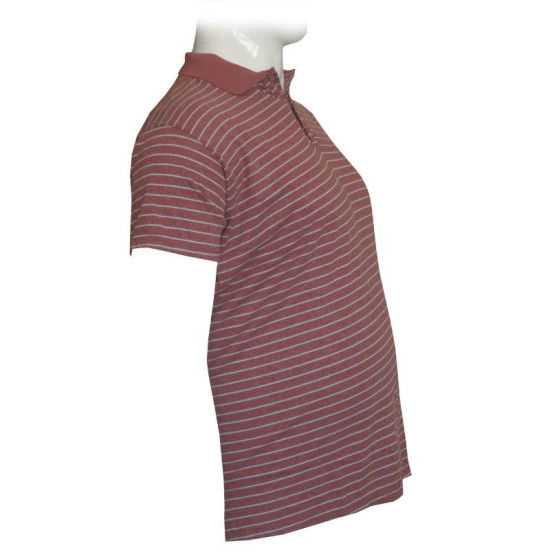 Polo βαμβακερό Jersey μαρινιέρα της Leo Collection - Brandy Rose