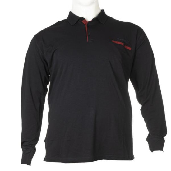 Polo μακό penie με μακρύ μανίκι,τσέπη και κέντημα στο στήθος - Dark Blue