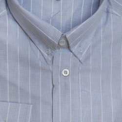 Πουκάμισο με μακρύ μανίκι ριγέ/πτι-καρό - ΓΚΡΙ