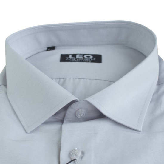 Πουκάμισο μονόχρωμο με μακρύ μανίκι - Light Grey