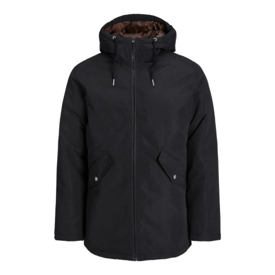 Jack & Jones Loop Parka Jacket - Black Rock