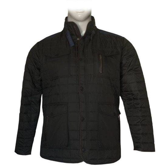 Καπιτονέ Jacket με Denim λεπτομέρειες - Black