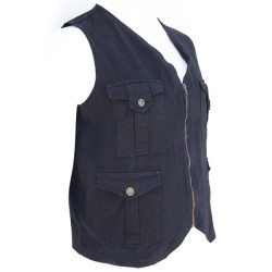 Γιλέκο δημοσιογραφικό καπαρτινέ βαμβακερό - Dark Blue