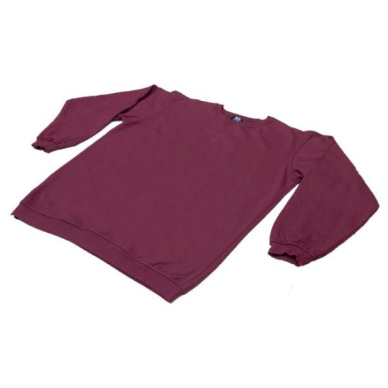 Συνδυαστική προσφορά μπλούζας φούτερ λαιμόκοψη μονόχρωμη - Deep Bordeaux