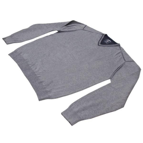 Πλεκτή βαμβακερή μπλούζα βε με εξώγαζες λεπτομέρειες - ΓΚΡΙ ΑΝΟΙΧΤΟ