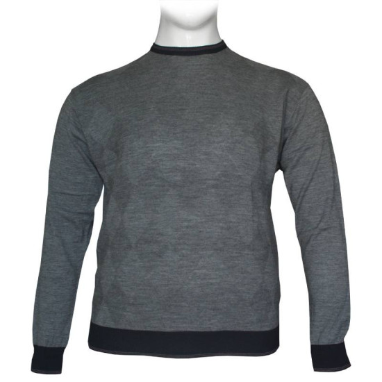 Πλεκτη μπλουζα με λαιμοκοψη και ζακαρ πλεξη - Echo Grey