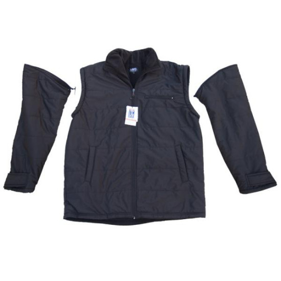 Αντιανεμικό καπιτονέ μπουφάν με αποσπώμενα μανίκια - ΜΑΥΡΟ