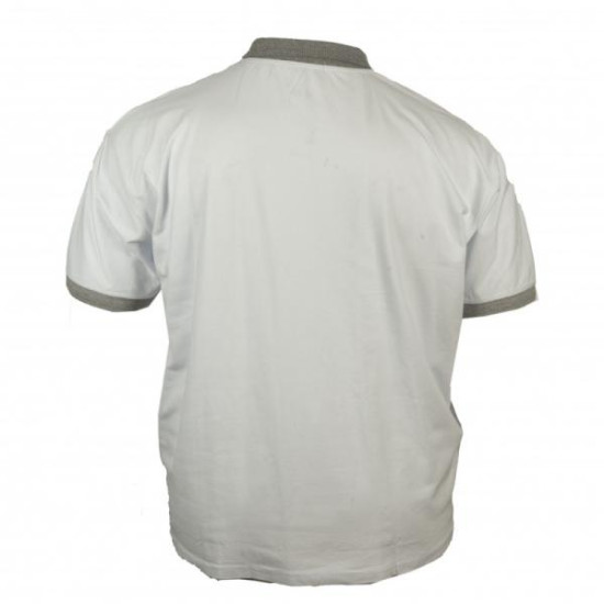 Polo πικέ ελαστικό κοντομάνικο με κεντητές λεπτομέρειες - White