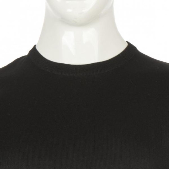 Πλεκτη μπλουζα μονοχρωμη με λαιμοκοψη - Black