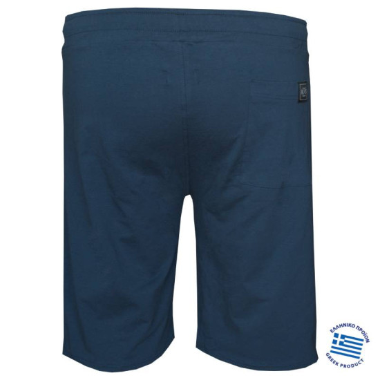 Βερμούδα jersey pennie με patch και φερμουάρ στις τσέπες,της Leo Collection - Indigo blue