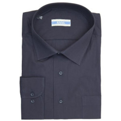 Πουκάμισο μονόχρωμο μακρυμάνικο - ΜΠΛΕ