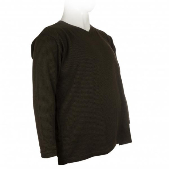 Πλεκτή μπλούζα βε μονόχρωμη - Dark Olive Green