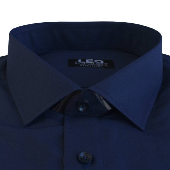 Πουκάμισο μονόχρωμο με rex γιακά και μακρύ μανίκι - Mariner